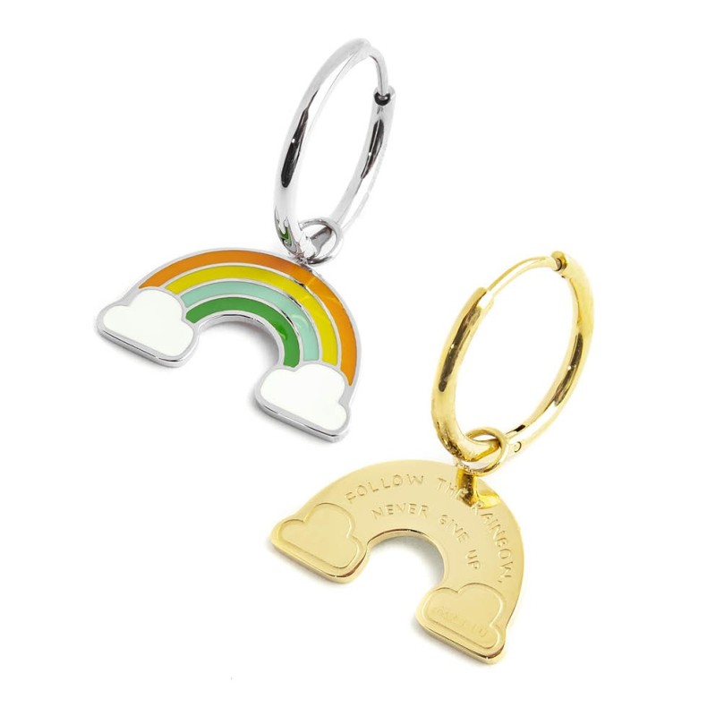 MARLU- Orecchino a cerchio arcobaleno