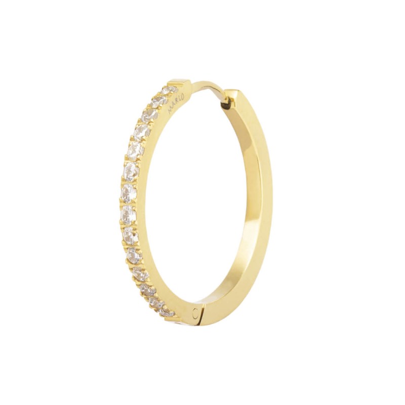 MARLU- Orecchino a cerchio 2,4 cm con zirconi