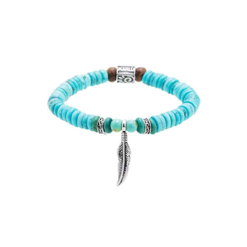 MARLU- Bracciale con piuma pendente