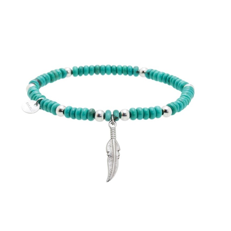 MARLU- Bracciale con piuma pendente