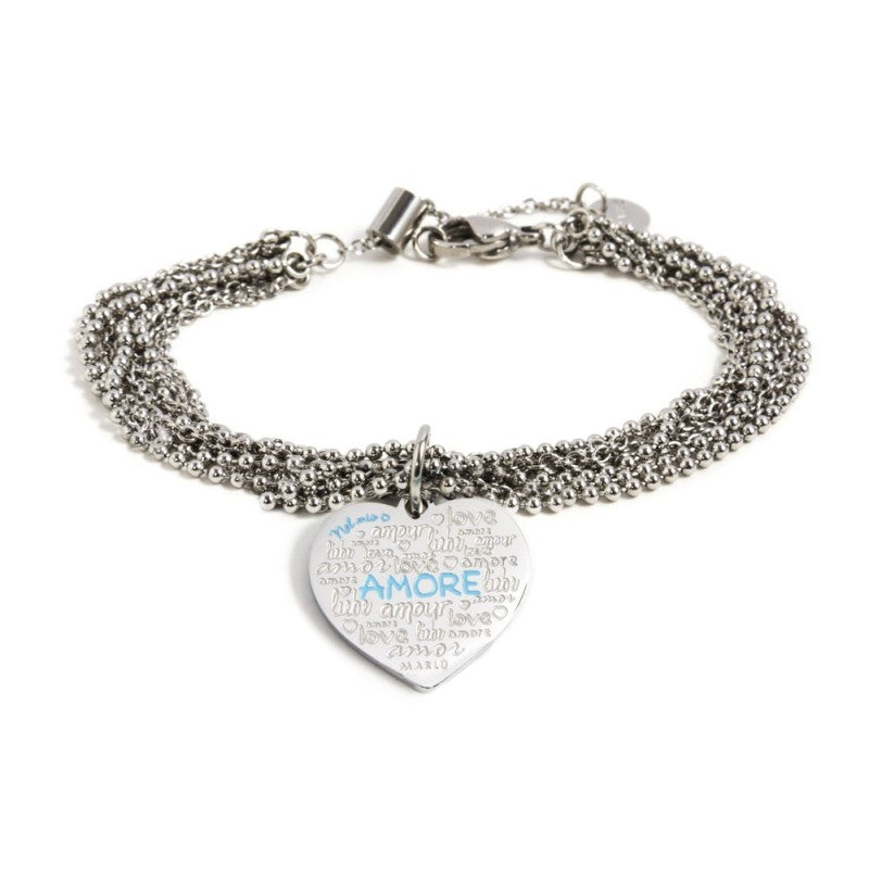 MARLU- Bracciale con pendente cuore amore