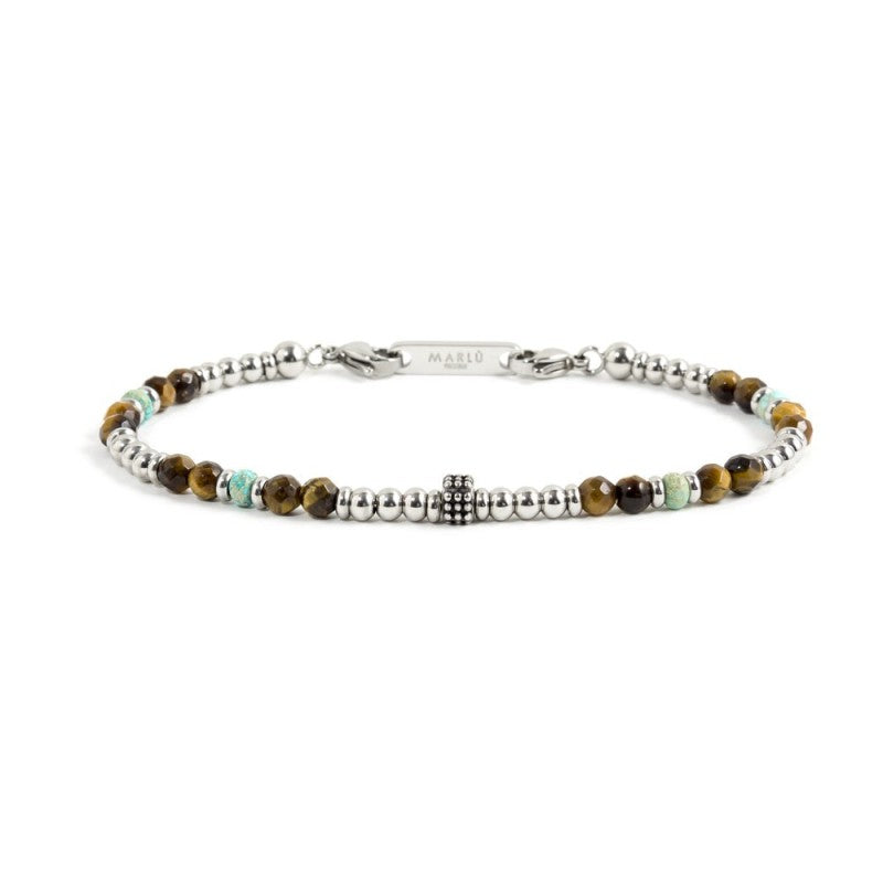 MARLU- Bracciale occhio di tigre e turchese