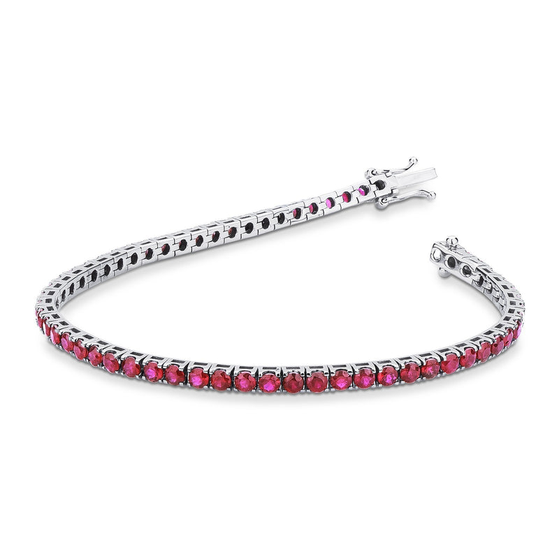 PREZIOSI ARGENTO 925-Bracciale Tennis in argento 925 con zirconi magenta