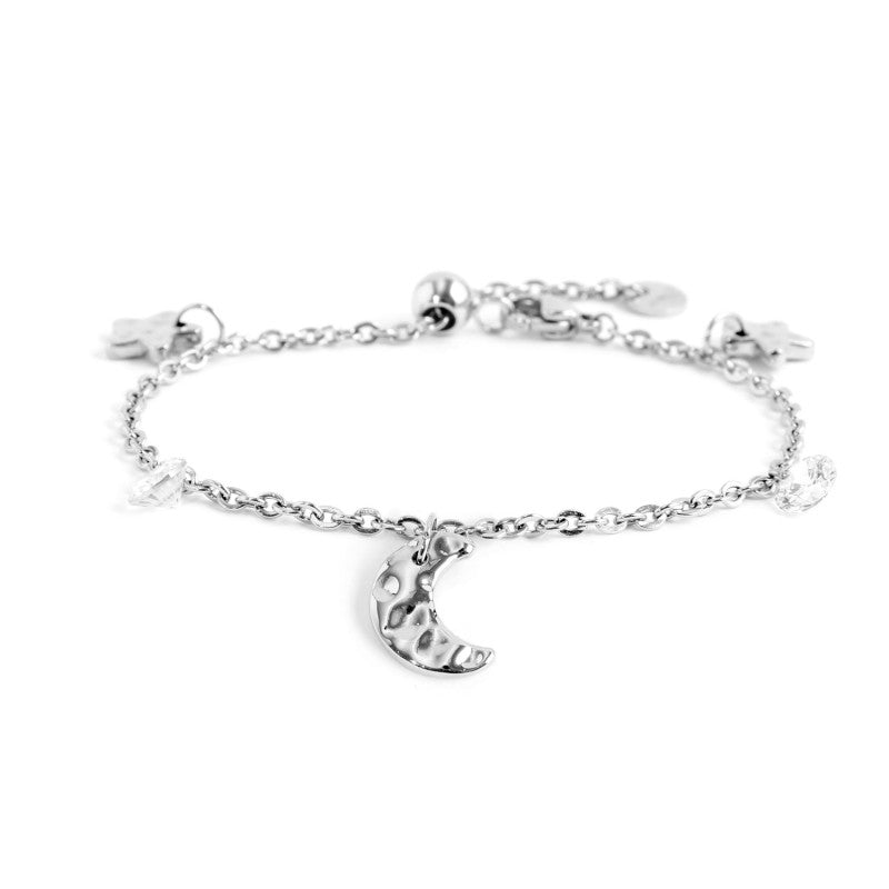 MARLU - Bracciale luna pendente e zirconi