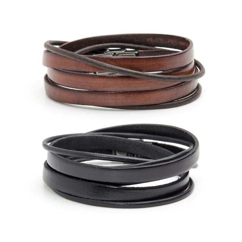 MARLU- Bracciale cuoio tre giri