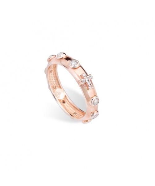 PREZIOSI ARGENTO 925 - Anello Rosario Zirconi