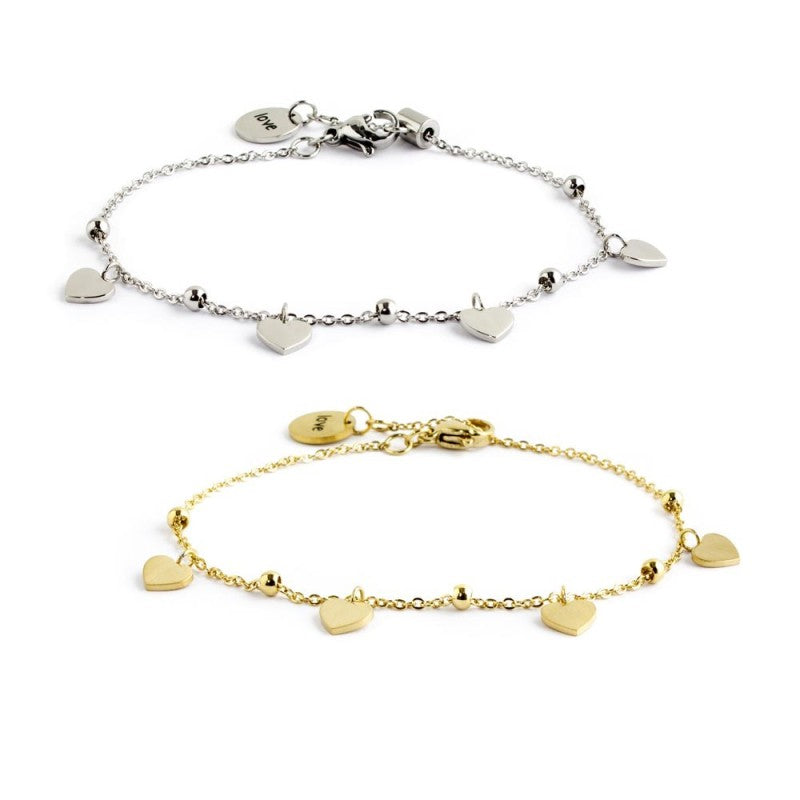 MARLU- Bracciale cuori pendenti