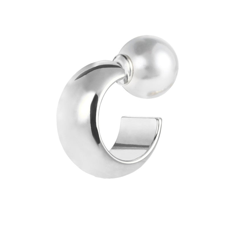 MARLU- Orecchino a lobo a cerchietto 1,8cm con chiusura perla