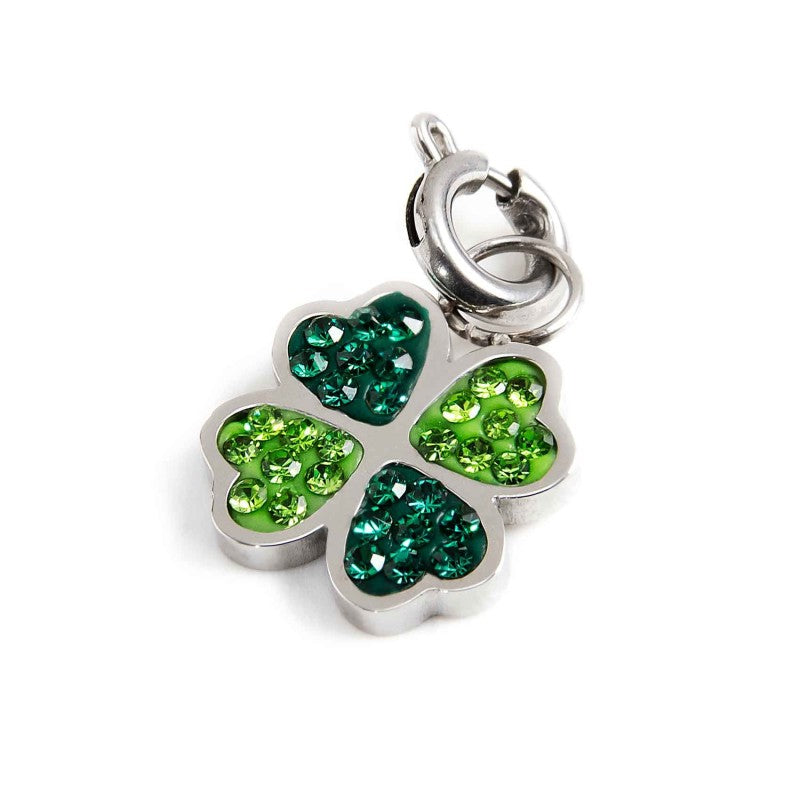 MARLU- Charm quadrifoglio con cristalli