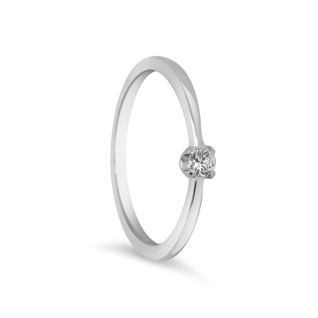 Anello Solitario in Oro 18 kt con Diamante ct 0,09