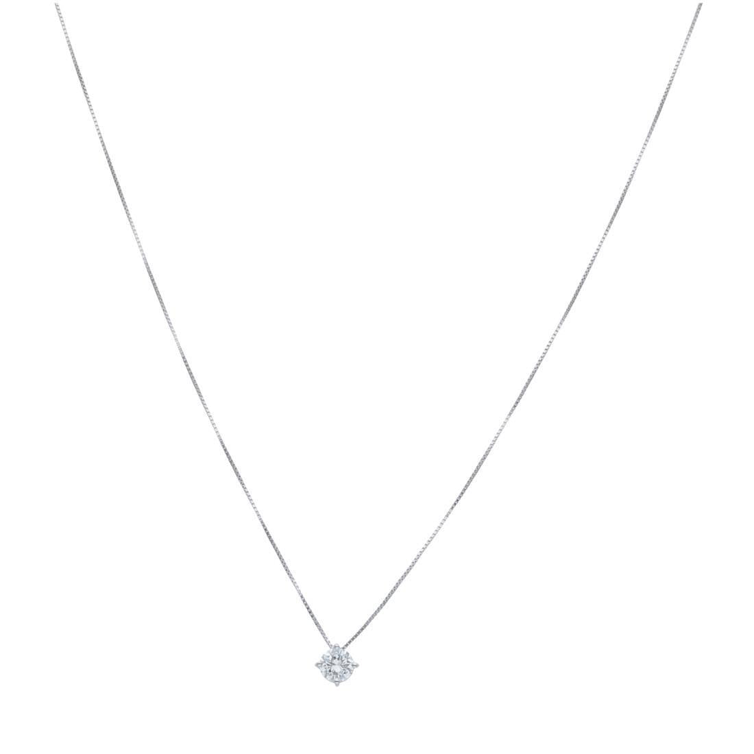 FALCO GIOIELLI  - Collana punto luce in oro bianco con diamanti ct. 0,08- Oro18kt