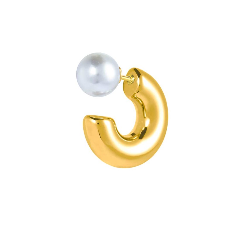 MARLU- Orecchino a lobo a cerchietto 2,2cm con chiusura perla