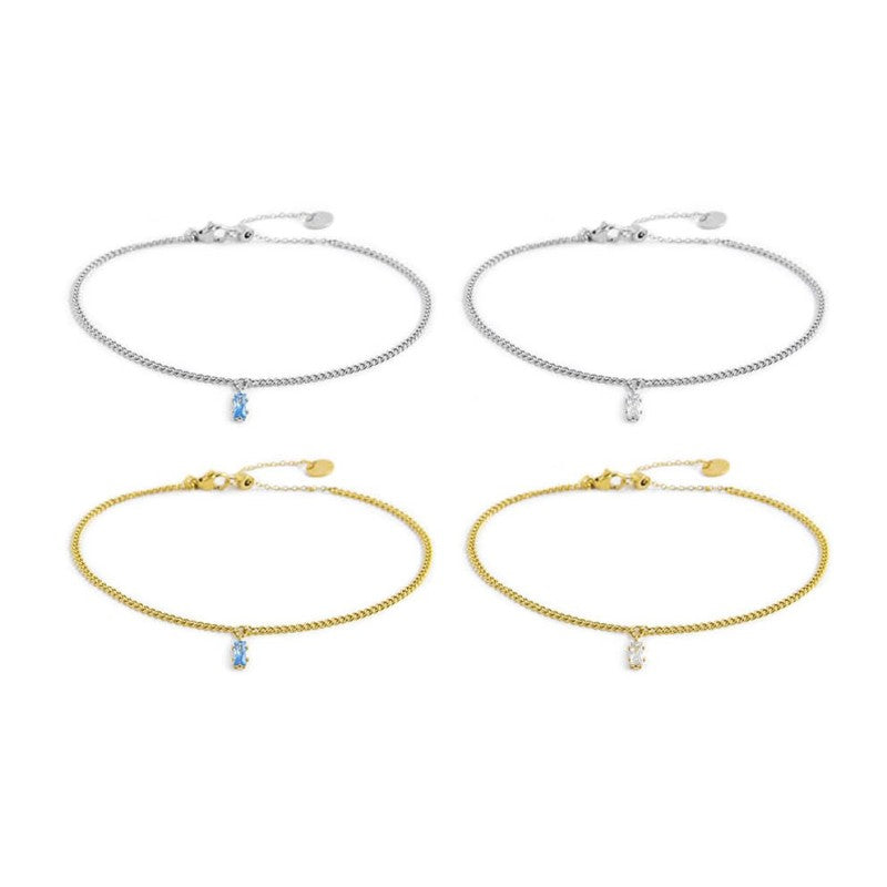 MARLU- Cavigliera con zircone baguette