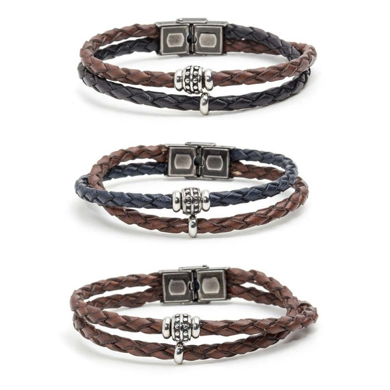 MARLU- Bracciale cuoio incrociato