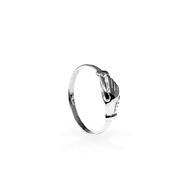 Anello in Oro Bianco Stretta di mano - Oro18kt -1,8 gr.