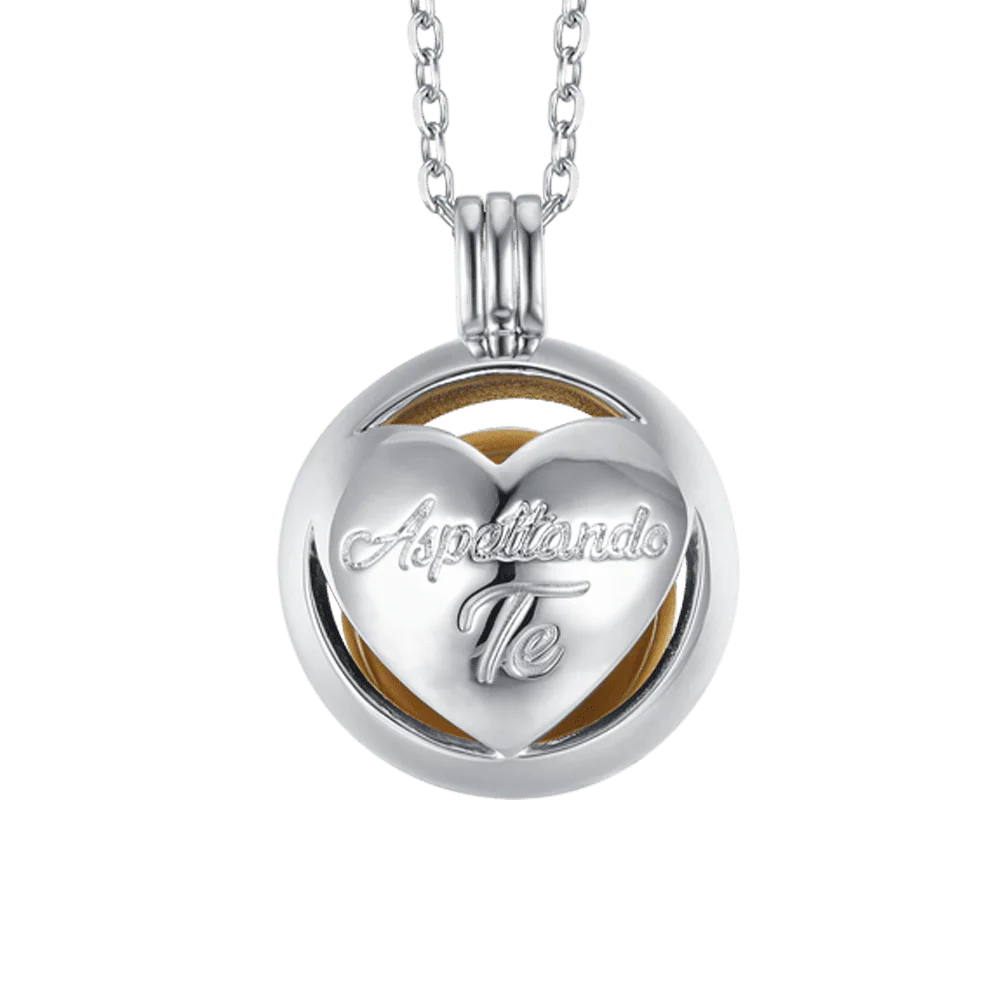 LUCA BARRA - COLLANA CHIAMA ANGELI IN ACCIAIO IP GOLD CON CUORE