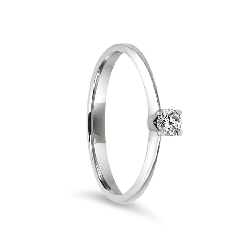Anello Solitario in Oro 18 kt con Diamante ct 0,15