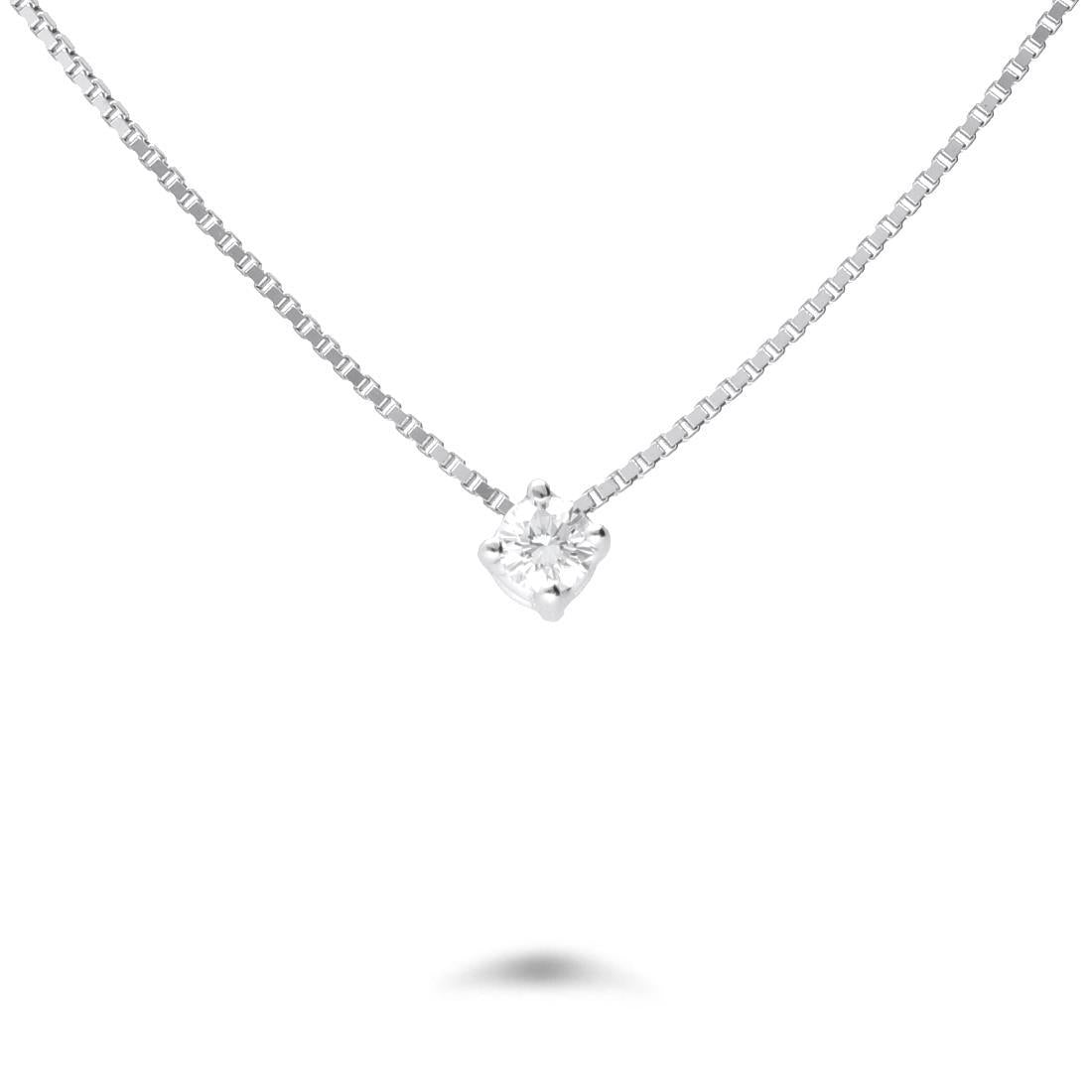 Collana punto luce in oro e diamanti- Oro18kt