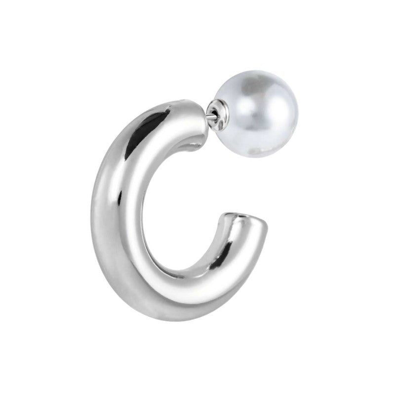 MARLU- Orecchino a lobo a cerchietto 2,9cm con chiusura perla