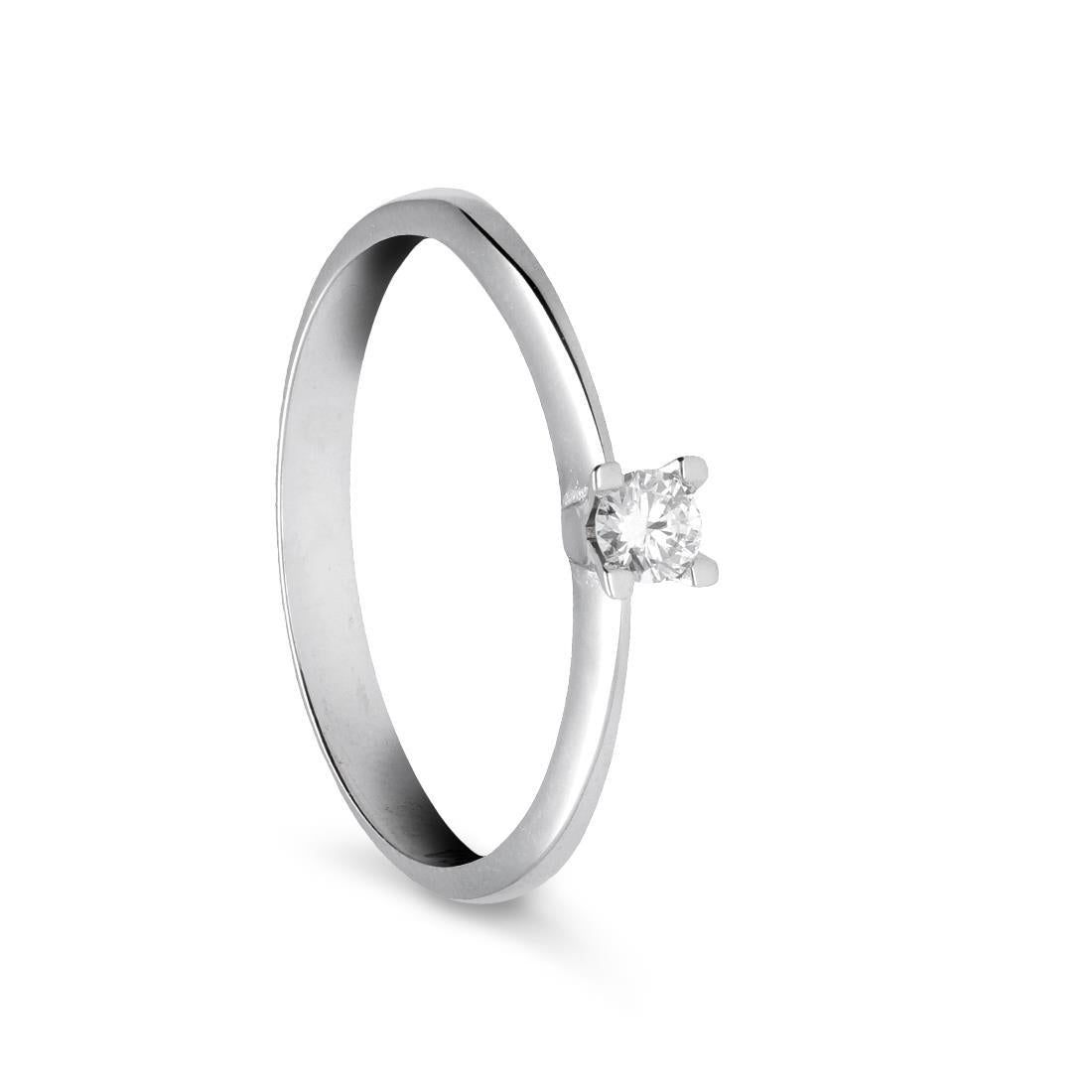 Anello Solitario in Oro 18 kt con Diamante ct 0,05