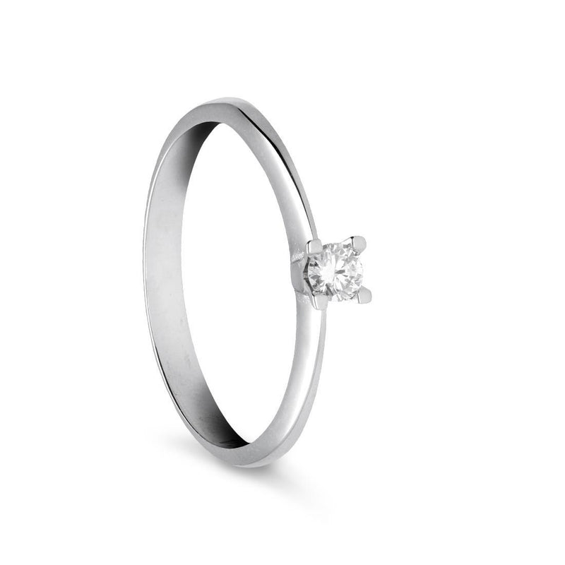 Anello Solitario in Oro 18 kt con Diamante ct 0,05