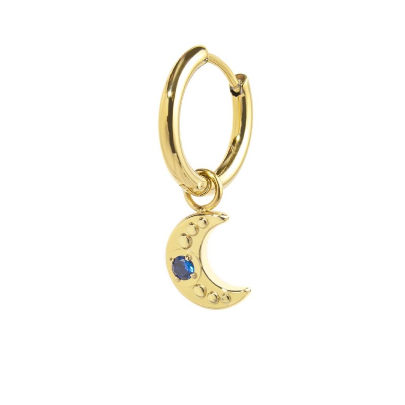 MARLU- Orecchino a cerchio con luna pendente