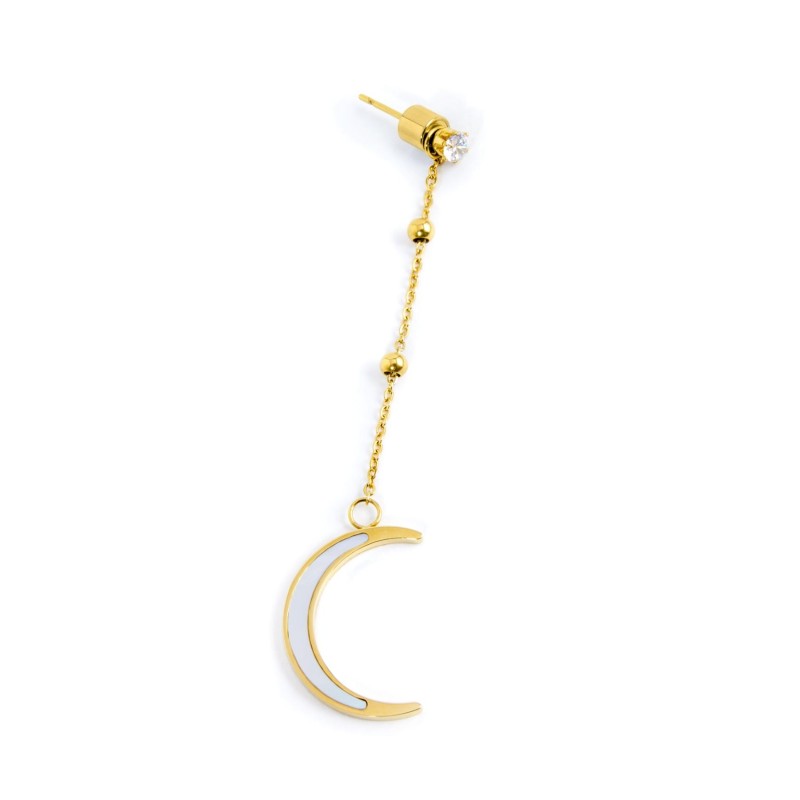 MARLU- Orecchino pendente luna madreperla