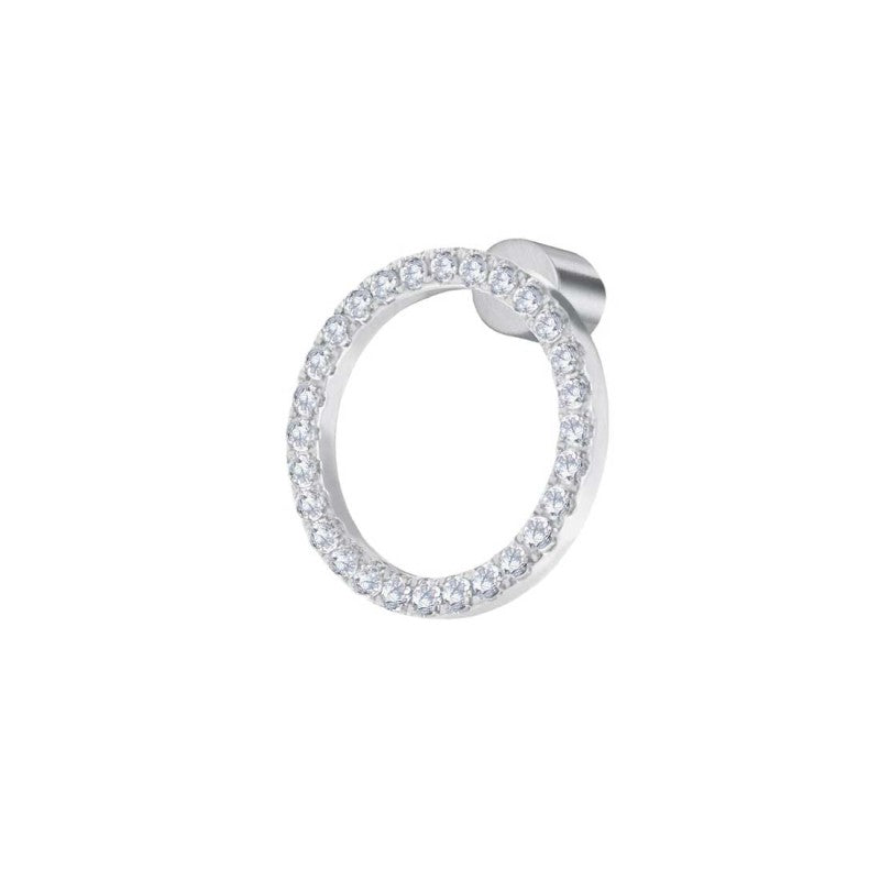 MARLU- Orecchino a lobo cerchio 1,4cm con zirconi bianchi