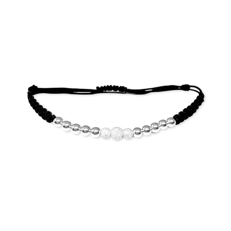 FALCO GIOIELLI - Bracciale ScoobyDoo in Tessuto con sfere in Oro Bianco - Oro18kt - 1,2 gr.