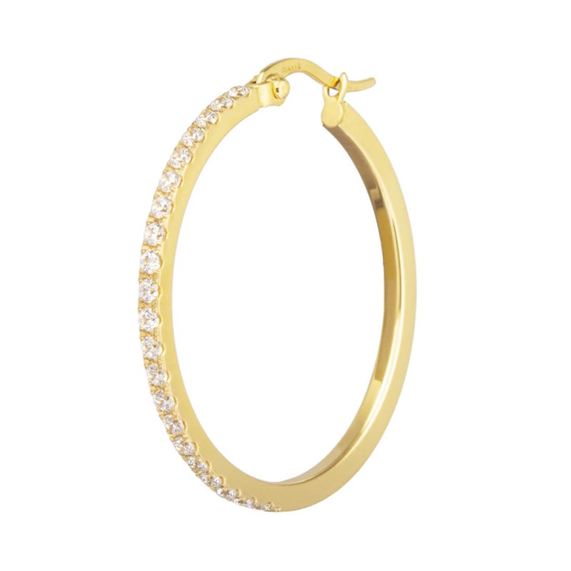 MARLU- Orecchino a cerchio 3,2 cm con zirconi
