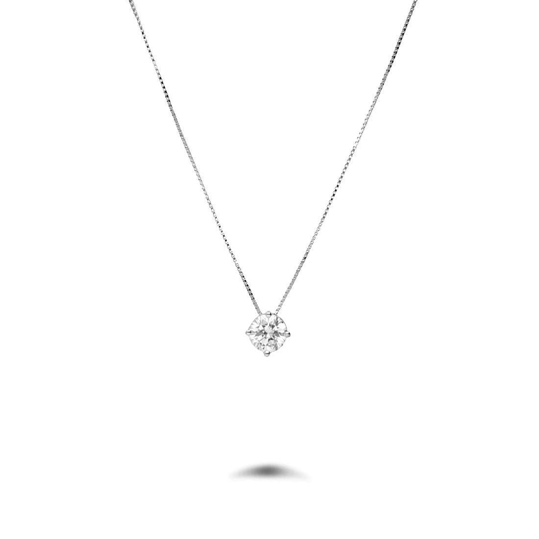 Collana punto luce in oro e diamante ct. 0,15- Oro18kt