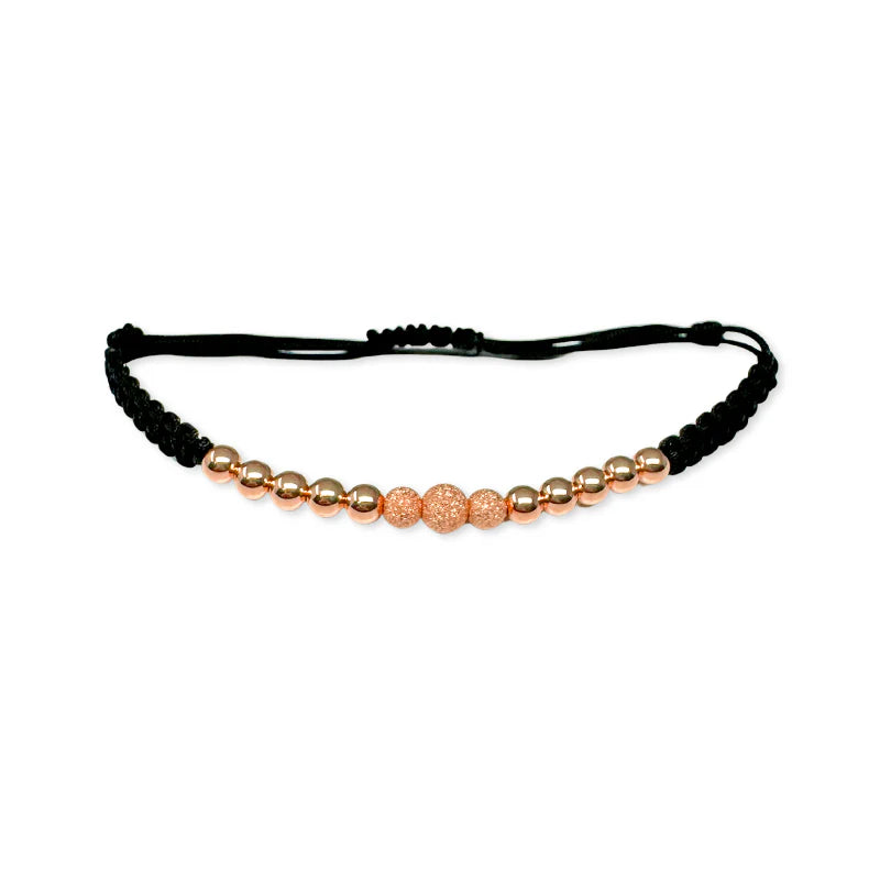 FALCO GIOIELLI- Bracciale ScoobyDoo in Tessuto con sfere in Oro Rosa - Oro18kt - 1,2 gr.