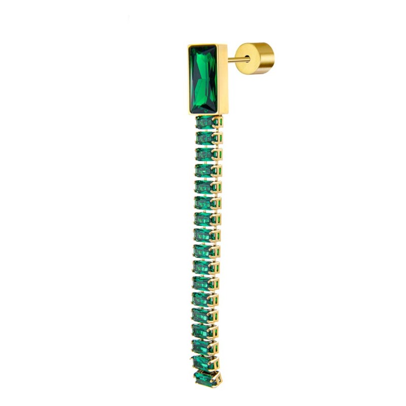MARLU- Orecchino a lobo catena tennis baguette