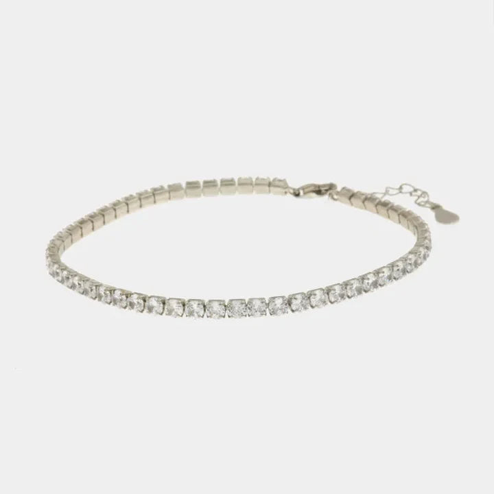 PREZIOSI ARGENTO-Bracciale in Argento 925 tennis impreziosito da zirconi bianchi