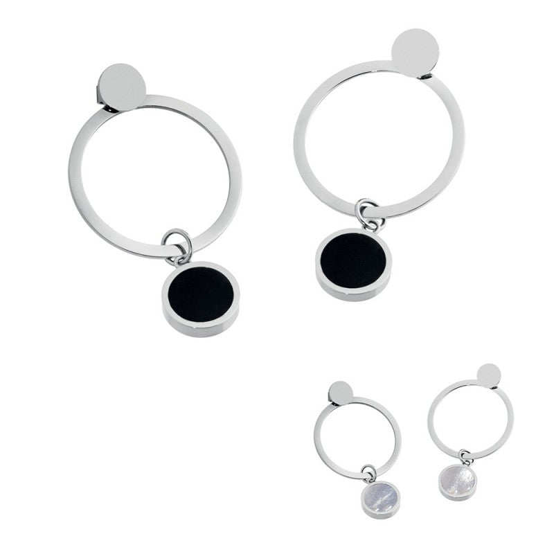 MARLU- Orecchini a lobo con acrilico e madreperla