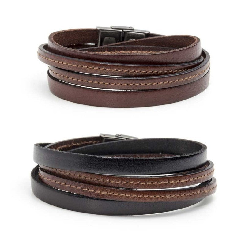 MARLU- Bracciale cuoio due giri