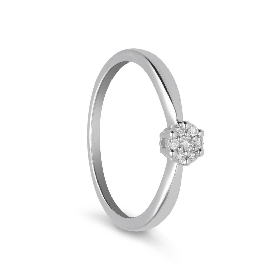 FALCO GIOIELLI  - Anello Solitario in Oro Bianco 18 kt con Diamante ct 0,08