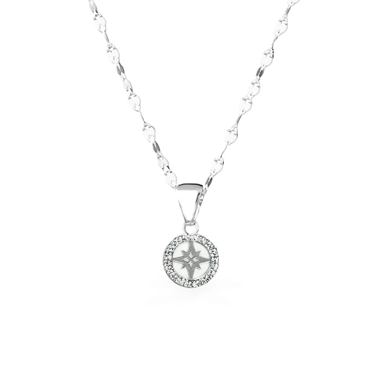 Collana in Oro con Rosa dei venti e zirconi - Oro18kt - 1,7 gr.