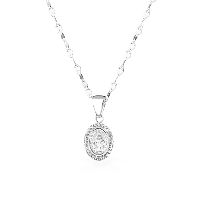 Collana in Oro Bianco con zirconi - Oro18kt - 2,6 gr.