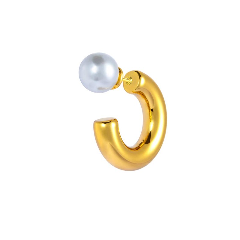 MARLU- Orecchino a lobo a cerchietto 1,9cm con chiusura perla