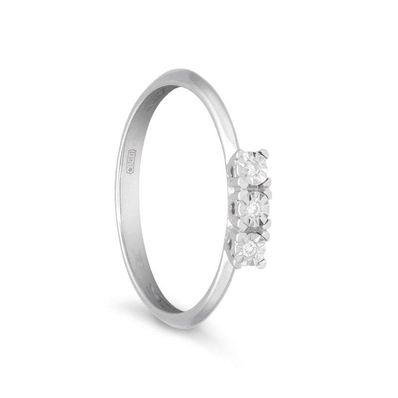 FALCO GIOIELLI  - Anello Trilogy in Oro 18 kt con Diamanti ct 0,03