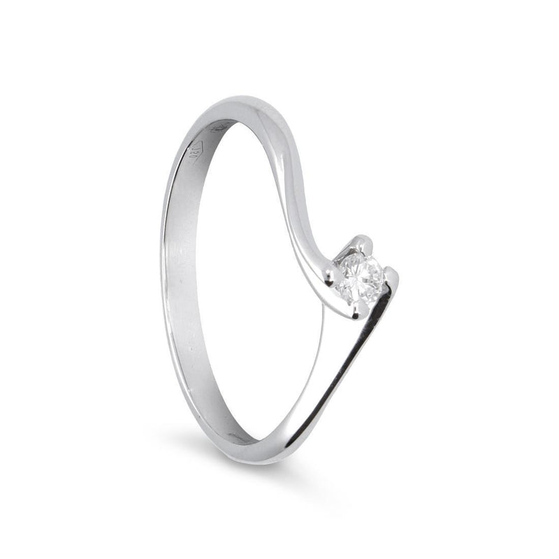 FALCO GIOIELLI  - Anello Solitario in Oro 18 kt con Diamante ct 0,15