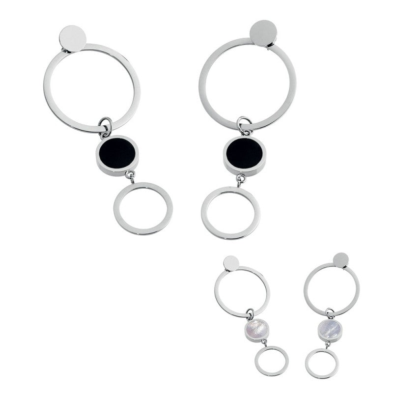 MARLU- Orecchini a lobo con acrilico e madreperla