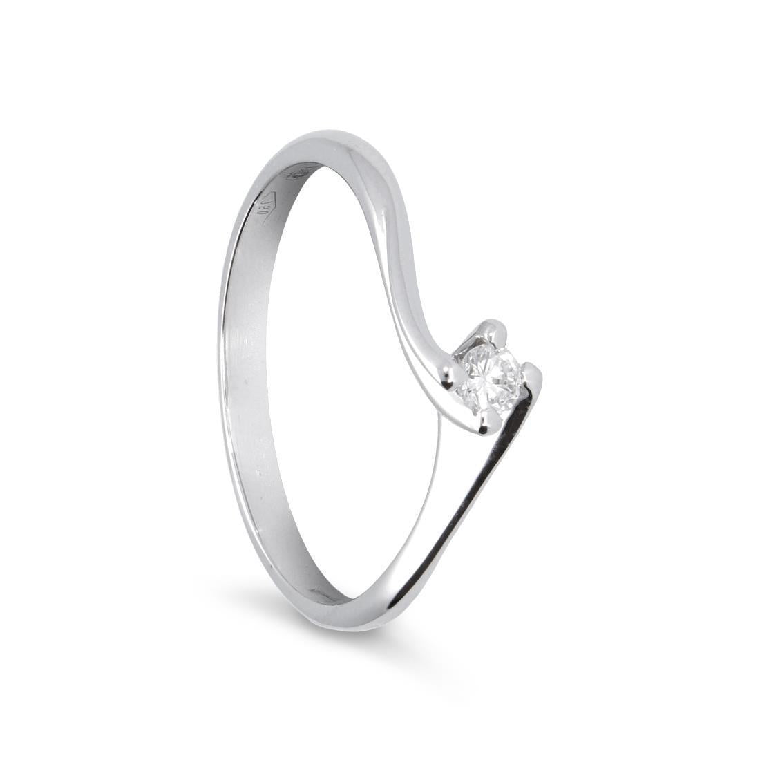 FALCO GIOIELLI  - Anello Solitario in Oro 18 kt con Diamante ct 0,12