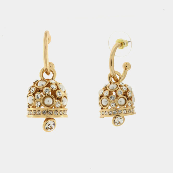 BY SIMON - Orecchini in Metallo campanella impreziosita da cristalli bianchi