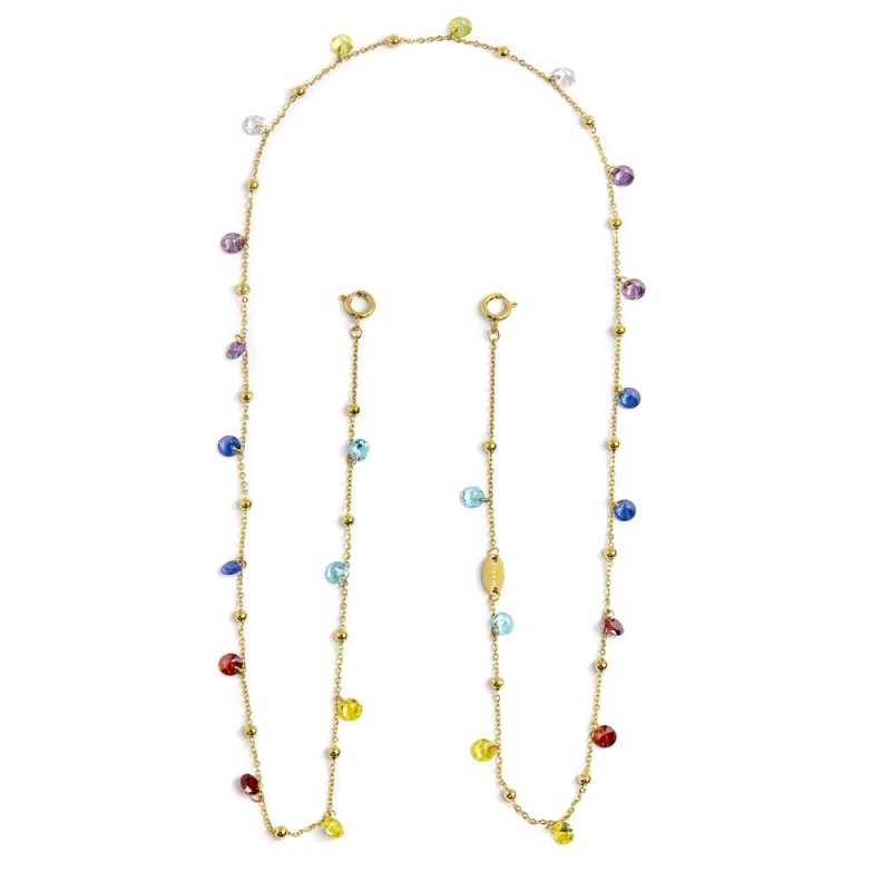 MARLU- Porta occhiali catena con zirconi