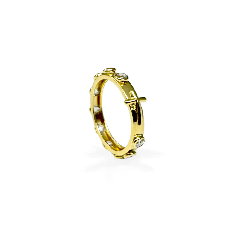 Anello rosario con croce in Oro - Oro18kt - 2 gr.
