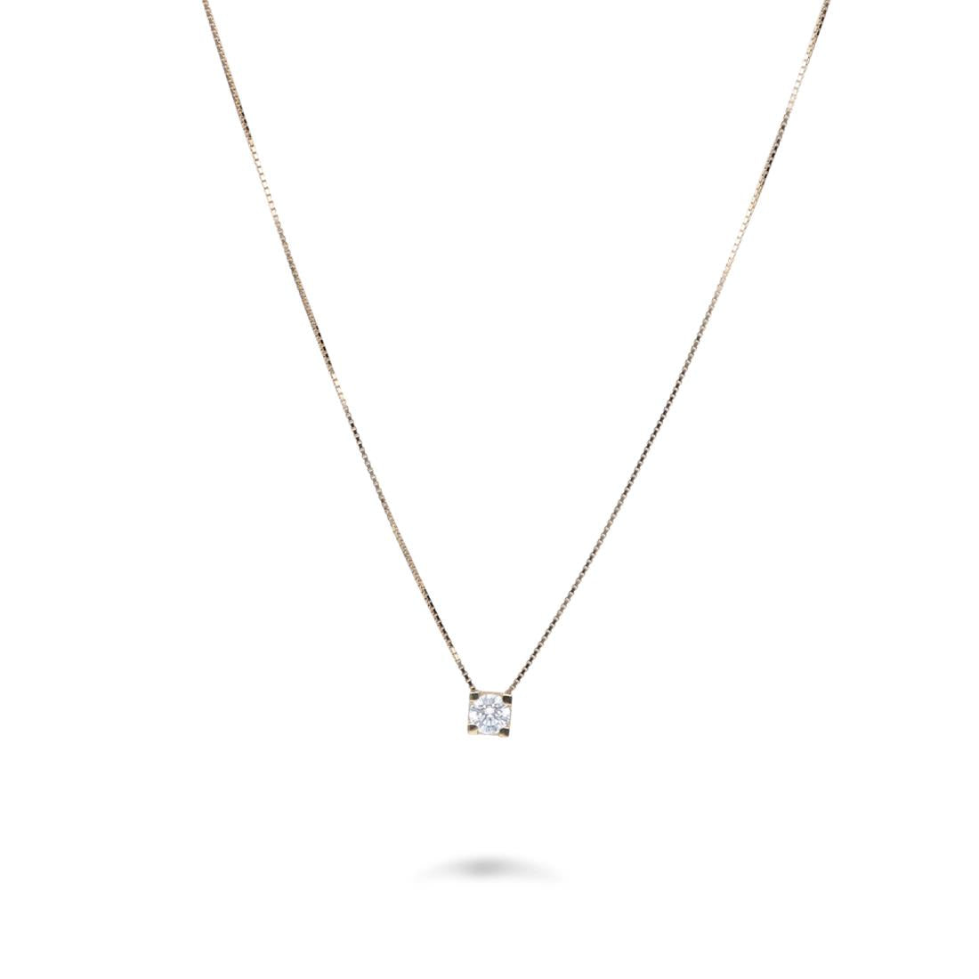 FALCO GIOIELLI - Collana punto luce in oro giallo con zircone