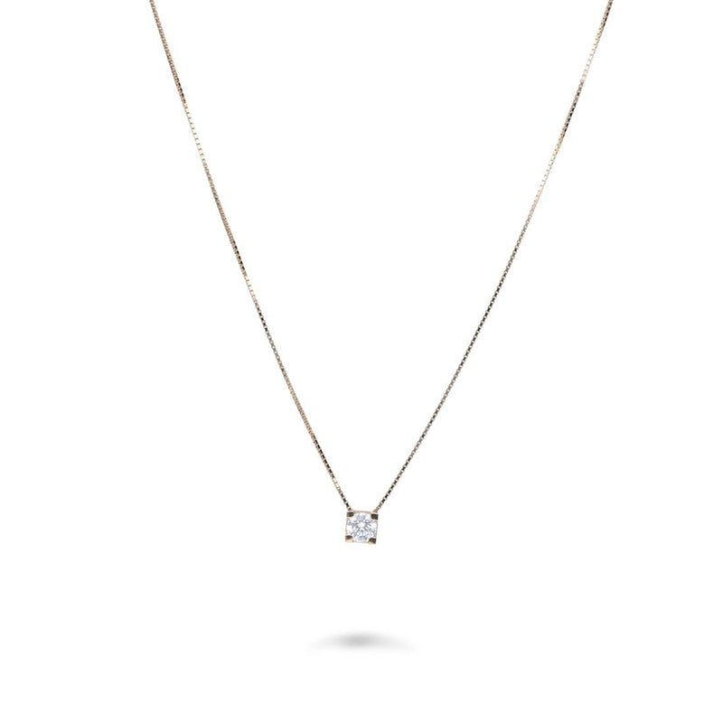 FALCO GIOIELLI - Collana punto luce in oro giallo con zircone