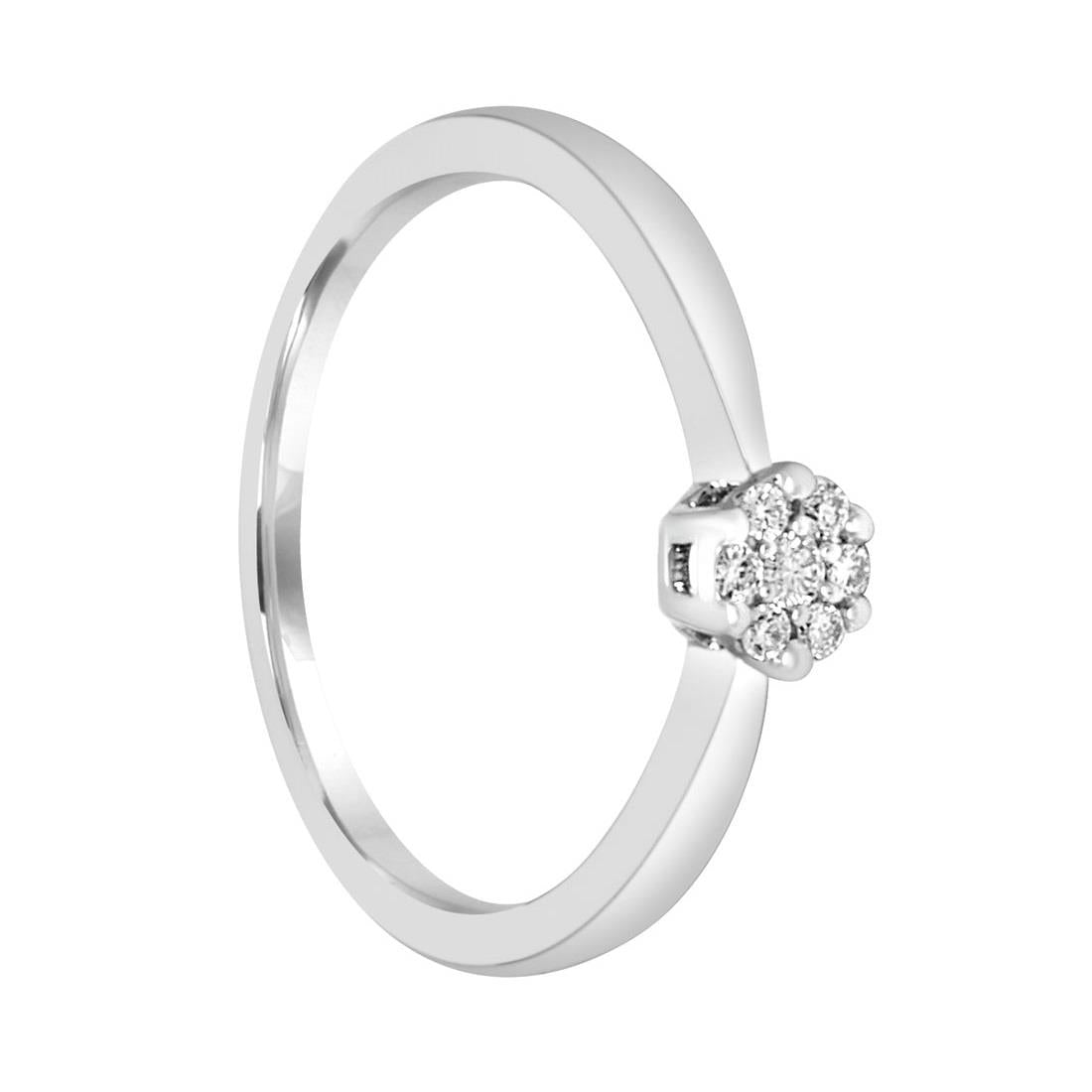 Anello Solitario in Oro Bianco 18 kt con Diamante ct 0,08